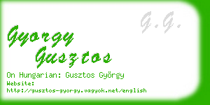 gyorgy gusztos business card
